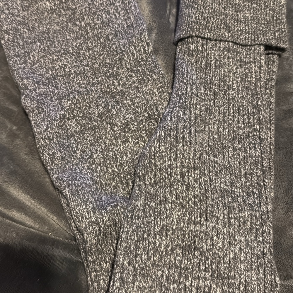 Gray Knit Foldover Sweater Pants